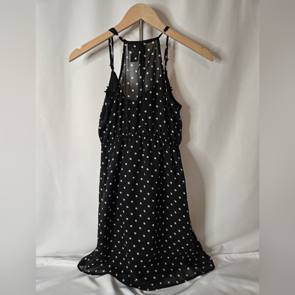 Eyelash Couture Black & White Polka Dot Chiffon Sundress – Size M - Picture 6 of 8
